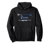 Greece flag vintage flowers Pullover Hoodie