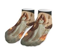 Greece Goddess And Moon Men's Ankle Low Socks 1 Pair No Show Sock Low-Cut Athletic Socks for Women