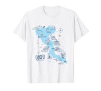 Greece Greek Island Lovers Map Corfu Value Graphic T-Shirt, Men, White, XL