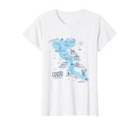 Greece Greek Island Lovers Map Corfu Value Graphic T-Shirt, Women, White, XS