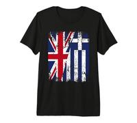 Greece Half Britain UK Friendship Flag Greek Premium T-Shirt