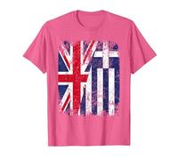 Greece Half Britain UK Friendship Flag Greek T-Shirt, Men, Pink Heather, Medium