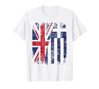 Greece Half Britain UK Friendship Flag Greek T-Shirt, Men, White, Large