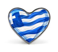 Greece Heart Art Flag Badge Heart Shape Cute Brooch Pins Button Badges for Backpack Jackets Hats Decor