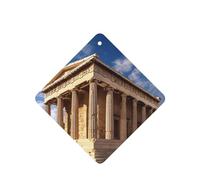 Greece History Building Car Air Fresheners Cards 4 Pcs Long Lasting Car Fresheners Gifts for Men Women Auto Aromatherapy Tablets Hanging Scented Card Rearview Mirror Pendant - Lavender Scent