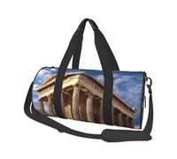 Greece History Building Duffel Bags for Women Men, Foldable Travel Totes Bag for Airplane Essentials, Weekender Overnight Bags Large Sport Gym Bag Carry On Luggage Bag with Strap