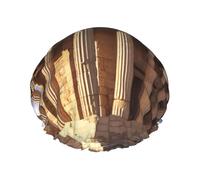 Greece History Building Shower Cap for Women Reusable Waterproof Shower Bonnet Washable Elastic Band Bath Hair Hat Double Layered Bath Cap Extra Large for Long Hair