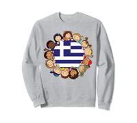 Greece Independence Day Greek Flag Heart White Kids Children Sweatshirt