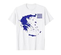 Greece Independence Day Greek Map Flag Kids Baby Girls White T-Shirt