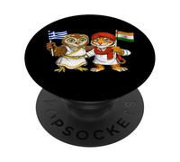 Greece India Flag Greek Indian Roots Greek Indian Heritage PopSockets Adhesive PopGrip