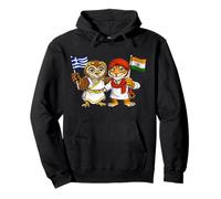 Greece India Flag Greek Indian Roots Greek Indian Heritage Pullover Hoodie