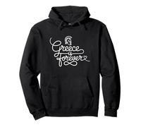 Greece Is Forever - Greek Patriotic Heart Line Art Pullover Hoodie
