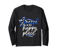 Greece is My Happy Place Greek Vacation Lover Long Sleeve T-Shirt