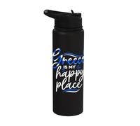 Greece is My Happy Place Greek Vacation Lover Stainless Steel Insulated Water Bottle