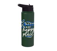 Greece is My Happy Place Greek Vacation Lover Stainless Steel Insulated Water Bottle