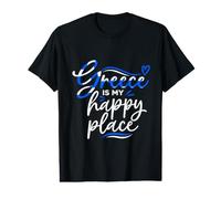 Greece is My Happy Place Greek Vacation Lover Value Graphic T-Shirt