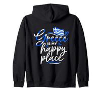 Greece Is My Happy Place Greek Vacation Lover Zip Hoodie