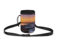 Greece Island Sunset Landscape Dog Fanny Pack Treat Pouch Sling Bag | Chest Packs Adjustable drawstring Plastic clip,Zippered storage bag,Classification storage bag dispenser