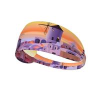 Greece Island Sunset Landscape Elastic Exercise Headband for Sports & Workouts