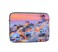 Greece Island Sunset Landscape Print Laptop Sleeve Fashion Lightweight Laptop Case Computer Bag For 10-17 Inch Notebook Tablet 13 inch