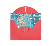 Greece Map Exquisite Pearl Paper Holiday Cards, Birthday Cards, Suitable For Christmas, Valentine'S Day, Wedding Anniversary And Party Invitation Cards.