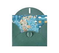 Greece Map Exquisite Pearl Paper Holiday Cards, Birthday Cards, Suitable For Christmas, Valentine'S Day, Wedding Anniversary And Party Invitation Cards.