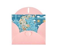 Greece Map Exquisite Pearl Paper Holiday Cards, Birthday Cards, Suitable For Christmas, Valentine'S Day, Wedding Anniversary And Party Invitation Cards.