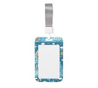 Greece Map Id Badge Holder with Detachable Neck Strap, Waterproof Vertical Name Card Holders, for Nurse Students Teachers Staff