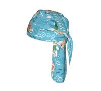 Greece Map Print Bike Cap Breathable Headwrap Moisture Wicking Tie Back Helmet Liner Outdoor Event Gift 22-24 In