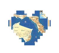 Greece Map Print Print Building Brick Puzzles, Family Keepsake Romantic Home Decor Anniversary Birthday Gifts