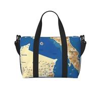 Greece Map Print Print Hand Travel Bag,Gym Bag,Weekend Travel Overnight Bag,Tote Bag Sports Bag For Women Men, Black, One Size