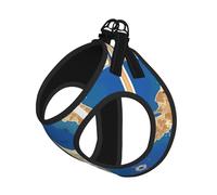 Greece Map Print Print Pet Leash Vest,Breathable Mesh Pet Harness, Reflective For Small Medium Dogs Safe Easy Walking