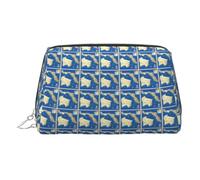 Greece Map Print Print Stylish Makeup Bag for Women Cosmetic Travel Pouch Weekend Getaway Toiletry Bags