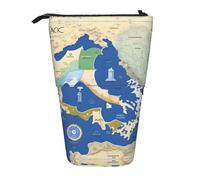 Greece Map Print Standing Pencil Case Telescopic Pencil Bag Pop Up Pencil Pouch Pen Pouch Makeup Cosmetics Bag