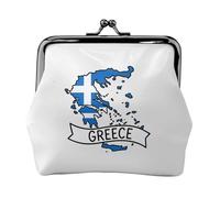 Greece Map Print Versatile Coin Purse Exquisite Mini Wallet Cute Change Pouch for Any Occasion