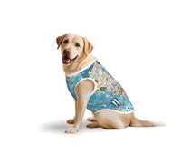 Greece Map Printed Dog Shirt Vest, Stretchy Pet T-Shirts Soft Cotton Sleeveless Vests Breathable Clothes For Large Dogs (3xl-5xl)