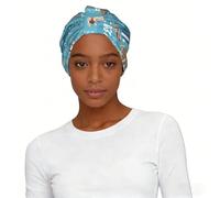 Greece Map Printed Knotted Turban Hat, Comfy Sleep Cap Protective Headwear, for Home Work Travel Comfort