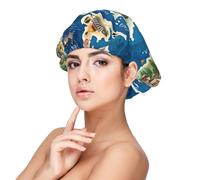 Greece Map Printed Satin Hair Bonnet for Sleeping Double Layer Silk Sleep Cap Hair Wrap Cap for Women Men Black
