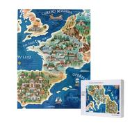 Greece Map Printed Wooden Intelligence Puzzle 38x52 CM, 500 Pieces(boxed) Jigsaw Puzzles Education Game for Adults, Home Decoration Puzzle