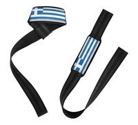 Greece National Greek Flag Blue Wrist Bands 66cm Neoprene Padded Gym Accessories For Powerlifting, Strength Training, Bodybuilding