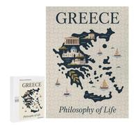 Greece︰ Philosophy of Life Map: Winter Activity Gift, 500 PCS Jigsaw Puzzle for Adults - for A Rewarding Weekend Challenge
