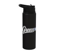 Greece Script Love Heart Flag Patriotic Gr esign Stainless Steel Insulated Water Bottle