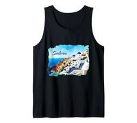 Greece Souvenir from Greek Islands Santorini Church Scene Tank Top