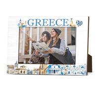 Greece Souvenir Gifts Picture Frames for Desk Wooden Picture Frames 4x6 for Holiday Wood Photo Frame for Vacation Honeymoon Gifts for Couples Newlyweds Photo Gift for International Travelers - M782