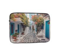 Greece Street Laptop Case 13 inch, TSA Laptop Sleeve Shockproof Protective Notebook Case Water Resistant Computer Carrying Cover Briefcase Handbags Men Women Computer Bag