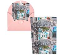 Greece Street Print Thank You Cards Greeting Cards With Envelopes Blank Note Cards 10x15 cm Perfect for Thank Yous Invitations