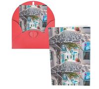 Greece Street Print Thank You Cards Greeting Cards With Envelopes Blank Note Cards 10x15 cm Perfect for Thank Yous Invitations