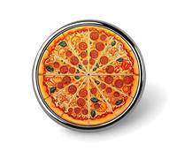 Greece Street Round Lapel Pin Brooch Badge Cute Tie Tack Pin for Hats, Clothing, Bags Unique Fashion Accessories Gift for Men & Women, A Full Pizza, Circular