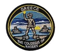 Greece The Colossus of Rhodes Seven Wonders of the World Fully Embroidered Sew/Iron on Patch (A)