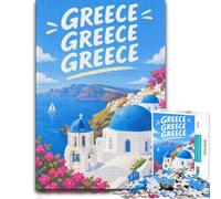 Greece Travel Illustration Paper Jigsaw Puzzle 1000pcs (38x26cm) for Adults | For festive family time away from screens, this adult jigsaw puzzle with 1000 pieces fits relaxed evenings through December.